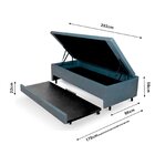 Bicama Com Baú Solteiro 96x203 Cm Courino Cinza