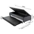 Bicama Com Baú Solteiro 96x203 Cm Linho Cinza