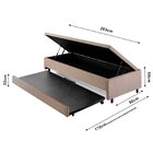 Bicama Com Baú Solteiro 96x203 Cm Suede Bege