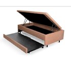 Bicama Com Baú Solteiro Reforçado Em Courino 88x188cm B&g Bege