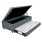 Bicama Com Baú Solteiro Reforçado Em Courino 88x188cm B&g Cin