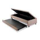 Bicama Com Baú Solteiro Reforçado Em Suede 88x188cm B&g Bege