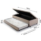 Bicama Com Baú Solteiro Reforçado Em Suede 88x188cm B&g Bege