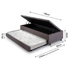 Bicama Com Baú Solteiro Reforçado Em Suede 88x188cm B&g Cinza