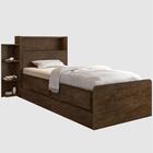 Bicama Com Baú Solteiro Secret Castanho Wood