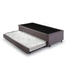 Bicama Com Baú Viúva Reforçado 120x203cm Em Suede B&g Cinza