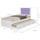 Bicama Com Cama Auxiliar Bibox Solteiro - Branco E Lilás