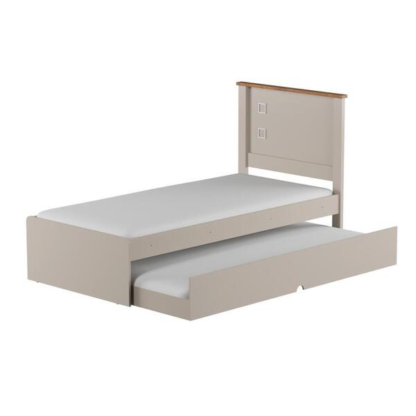 Bicama Com Cama Auxiliar Solteiro Barcelona Com 1 Colchão - O