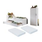 Bicama Com Colchões Inclusos Baú Embutido E Sapateira Multimó