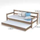 Bicama Com Encosto E Cama Auxiliar Madeira Maciça Rústica Móv