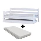 Bicama De Madeira Com Auxiliar E 2 Colchões Branco Nemargi