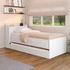 Bicama De Solteiro Com Bau E 2 Gavetas Mdf Onix Shop Jm Branco