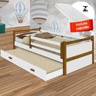 Bicama De Solteiro Montessoriana Com Colchões Branco Mel