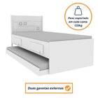 Bicama Infantil 2 Gavetas Mec Tcil Móveis Neve/neve