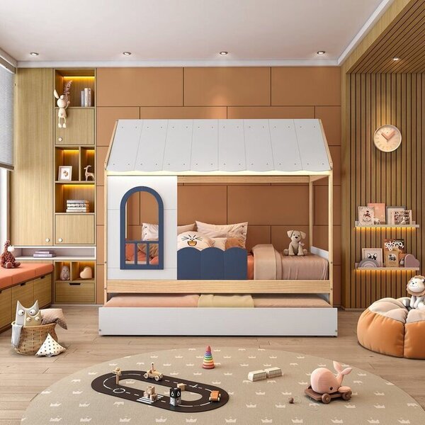 Bicama Infantil Casinha Com Led E Janela New Garden Casatema