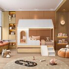 Bicama Infantil Casinha Com Led, Janela E Escadinha New Garde