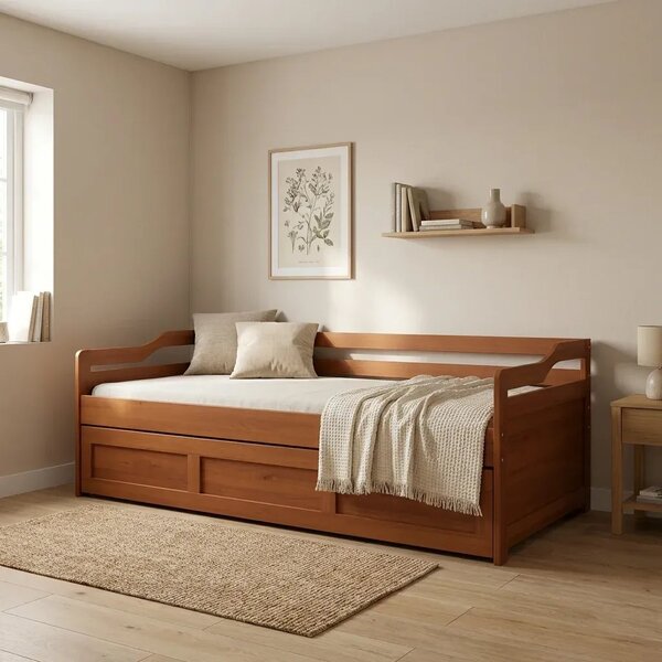 Bicama Infantil Com Cama Auxiliar E Rodízio Madeira Maciça Lo