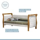 Bicama Infantil Com Capitonê Allegra 100% Mdf Courino Branco/