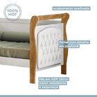 Bicama Infantil Com Capitonê Allegra 100% Mdf Courino Branco/