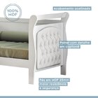 Bicama Infantil Com Capitonê Allegra 100% Mdf Courino Branco/