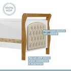 Bicama Infantil Com Capitonê Allegra 100% Mdf Suede Cru / Bra