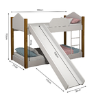 Bicama Infantil Com Escorregador Juvenil Luiza  Branco E Mel
