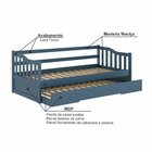 Bicama Infantil Em Madeira Maciça/mdf American Azul