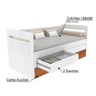 Bicama Infantil Estilo Baby Sofá Com 2 Gavetas - Branco