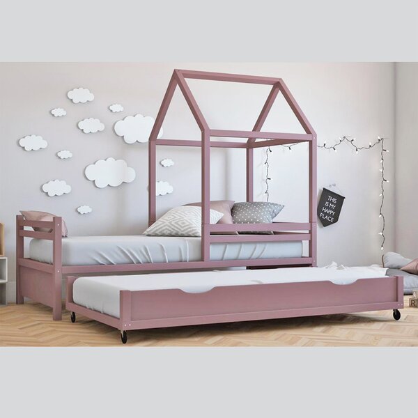 Bicama Infantil Evolutiva Meia Casinha  Roxo/raiz De Roseira