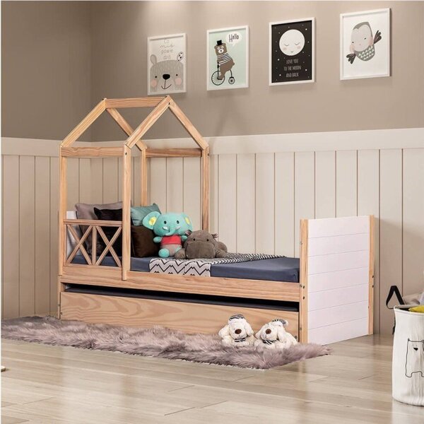 Bicama Infantil Garden Com Telhado Single E Grade De Proteção