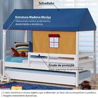 Bicama Infantil Prime Com Grade De Proteção E Telhado Azul/am