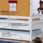 Bicama Infantil Prime Com Grade De Proteção, Telhado Azul E K