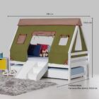 Bicama Infantil Prime Com Telhado Cabana Verde E Kit Escorreg