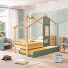 Bicama Infantil Prime House Telhado V E Janela Casatema Verde