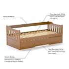 Bicama Infantil Prime Madeira Maciça Castanho Claro Housin
