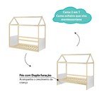 Bicama Infantil Reversível c/Grade e Telhado Casinha Garden -