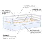 Bicama Infantil Slim Com Grade De Proteção Madeira Maciça Bra