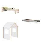 Bicama Infantil Solteiro Casinha Madeira Maciça E Mdf Casatem