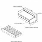 Bicama Infantil Solteiro Com Módulo Lateral Alecrim Movelbras