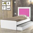 Bicama Luara Solteiro Branca E Rosa