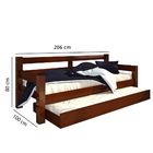 Bicama Madeira Maciça Com 2 Colchões D20 88x188x12