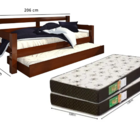 Bicama Madeira Maciça Com 2 Colchões D20 88x188x12