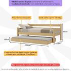 Bicama Madeira Maciça Para Colchão 78/88 X 188cm Paris Multim