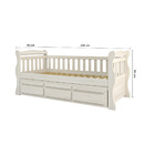 Bicama Mk Solteiro Branco Lavado 3 Gavetas Madeira Pinus - Sa