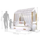 Bicama Montessori Exclusiv Fio De Luz Colchão E Voal Branco