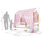 Bicama Montessori Exclusiv Solteiro Fio De Luz E Voal Rosa