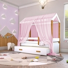 Bicama Montessoriana Exclusiv Solteiro Com Voal Rosa