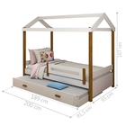 Bicama Montessoriana Isa Solteiro Branco E Mel Com Colchão