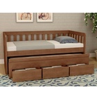 Bicama Oriente com 3 Gavetas de Madeira Maciça - Imbuia