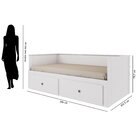 Bicama Palino 90x190cm Em Madeira Maciça Branco Lavado